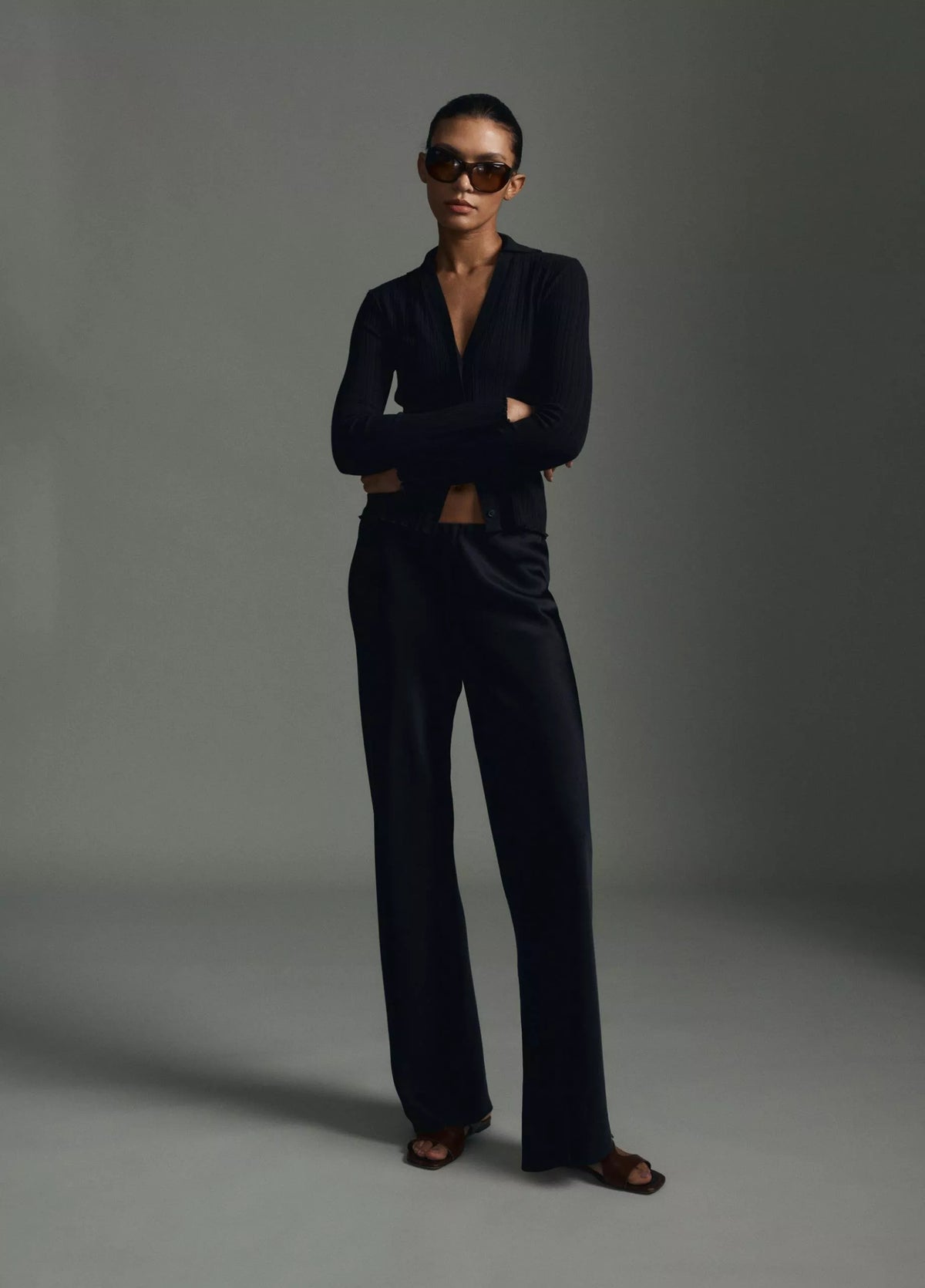 Vince High Rise Fluid Satin Bias Pants | Black
