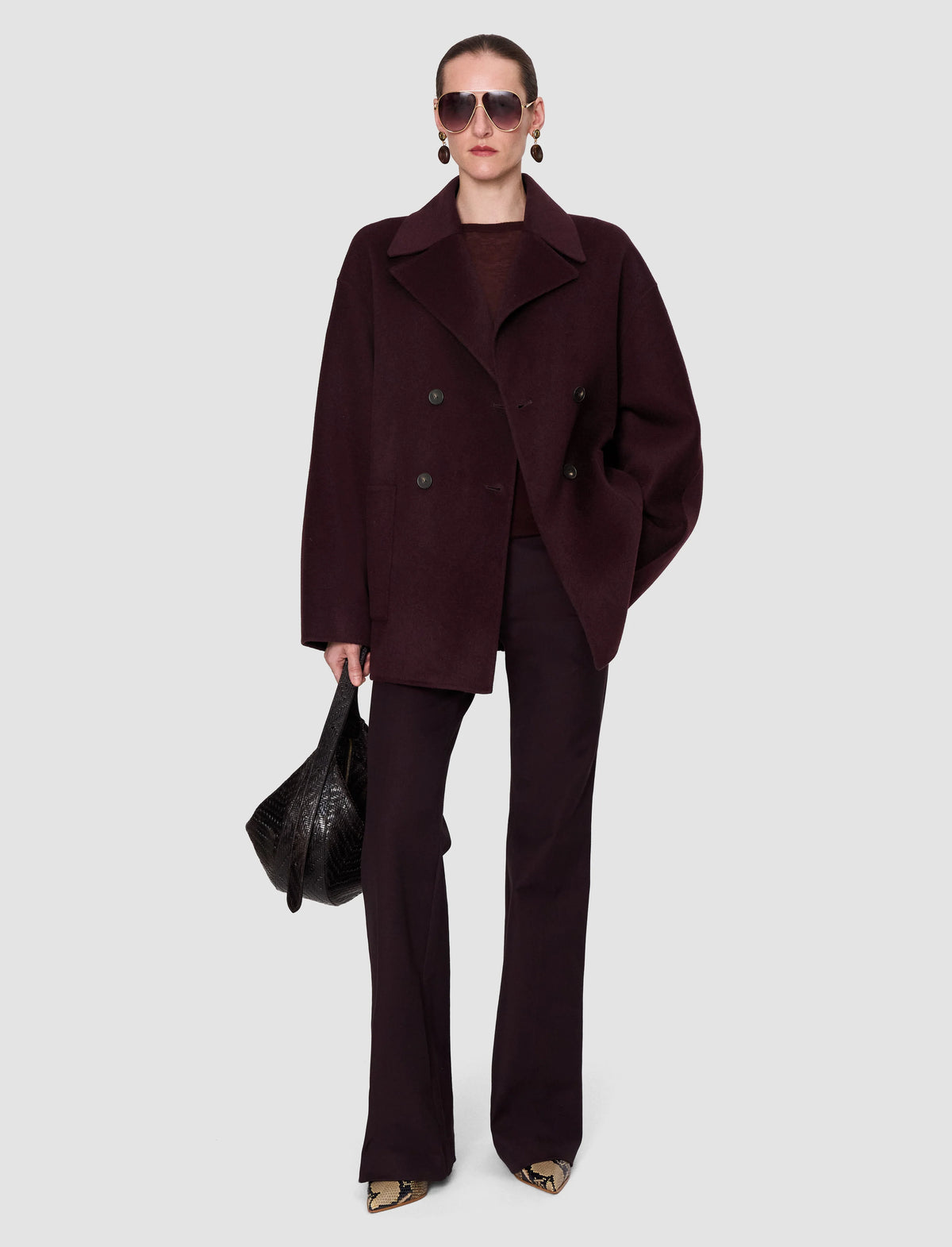 JOSEPH Flavia Double Face Cashmere Jacket | Mahogany
