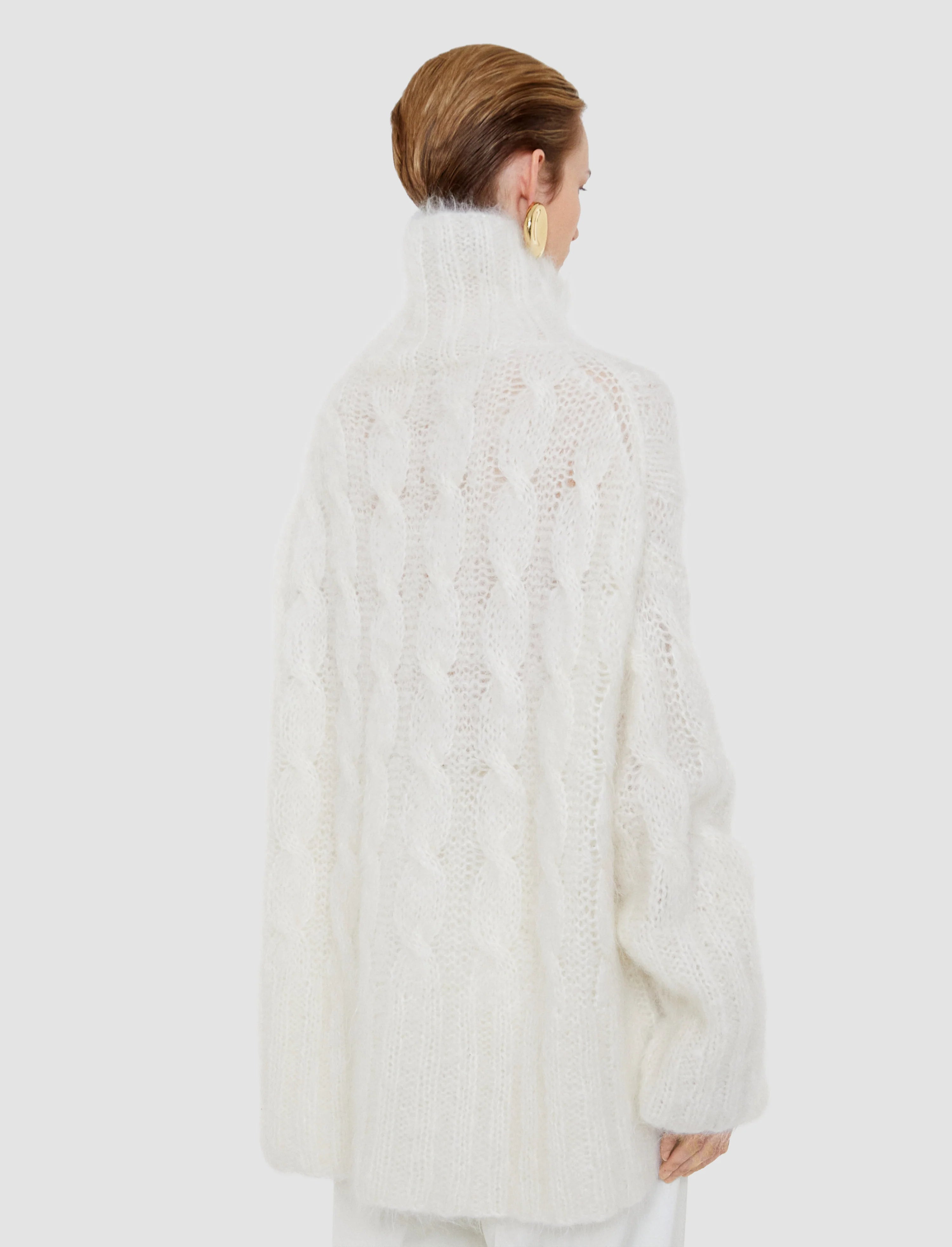 Joseph Fortin Hand Knit Cable Mohair Jumper | Wax
