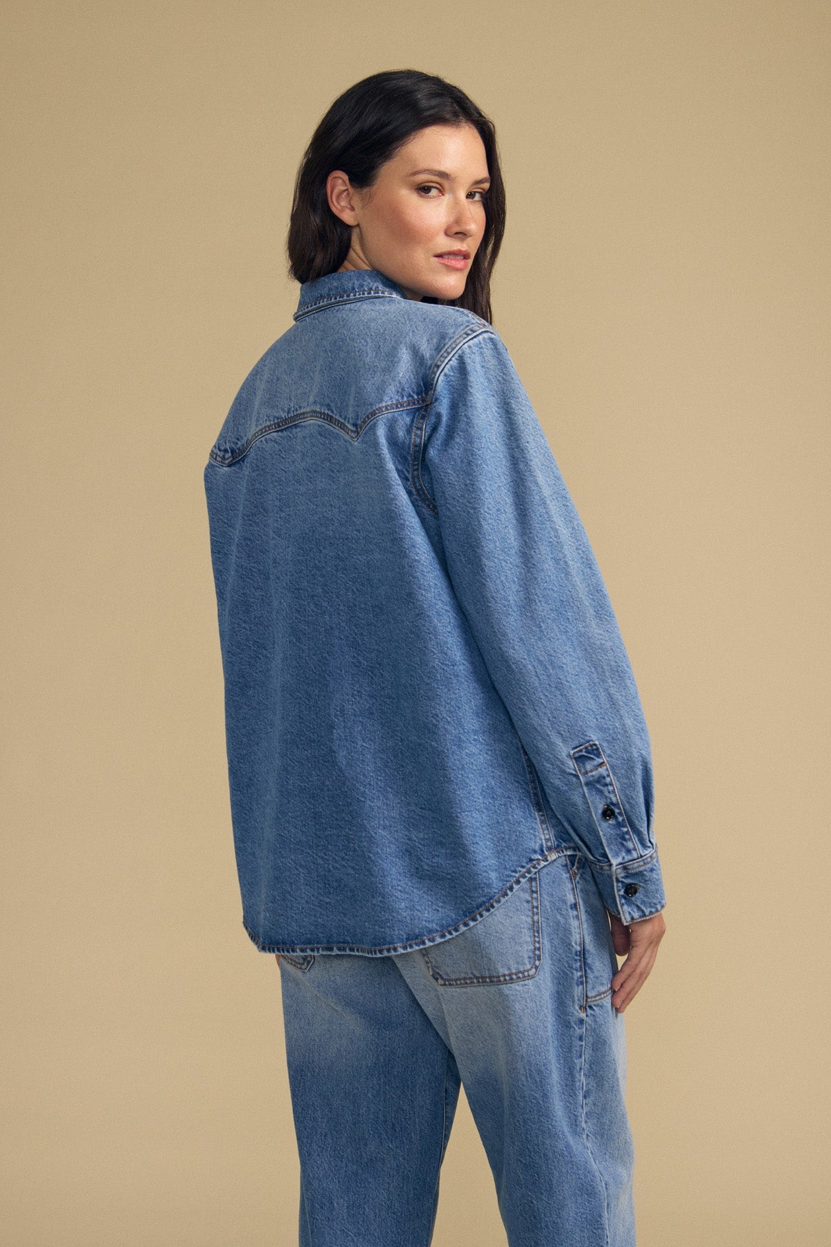 Velvet Clementine Denim Shirt | Indigo