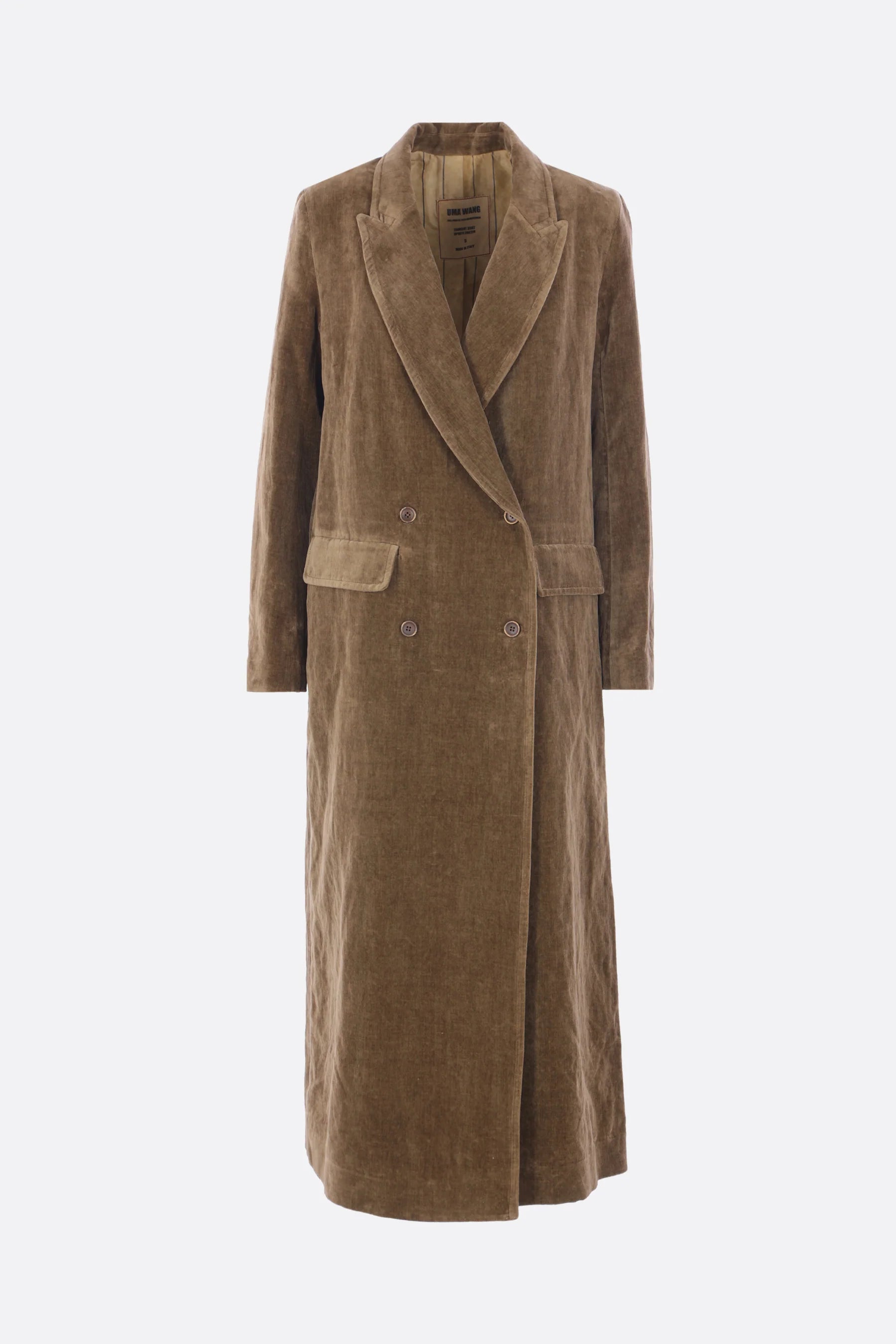 Uma Wang Velvet Camelot Coat Mustard