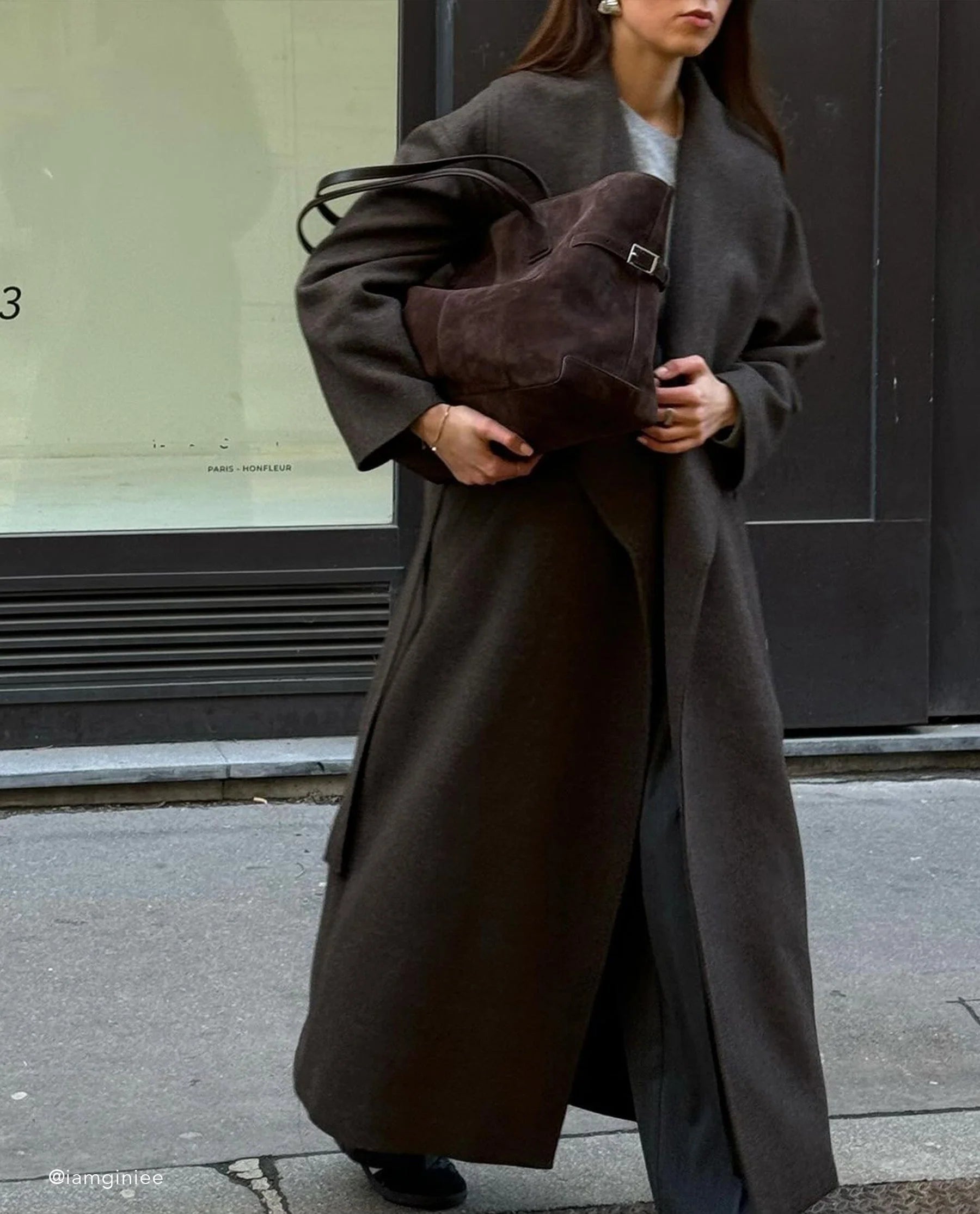 Flattered Chocolate Suede Lesley Tote Bag