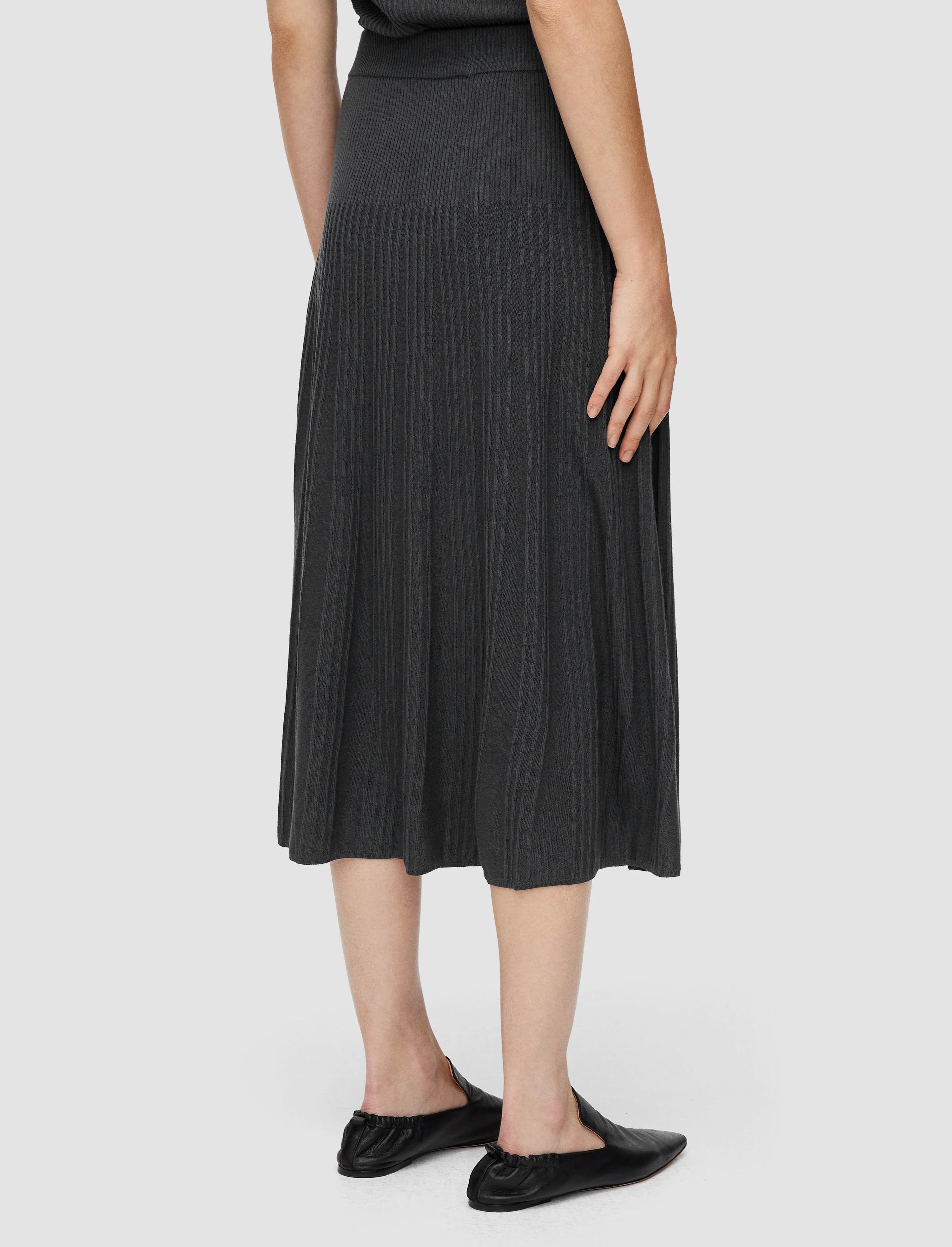 Joseph Merino Rib Skirt Smoke