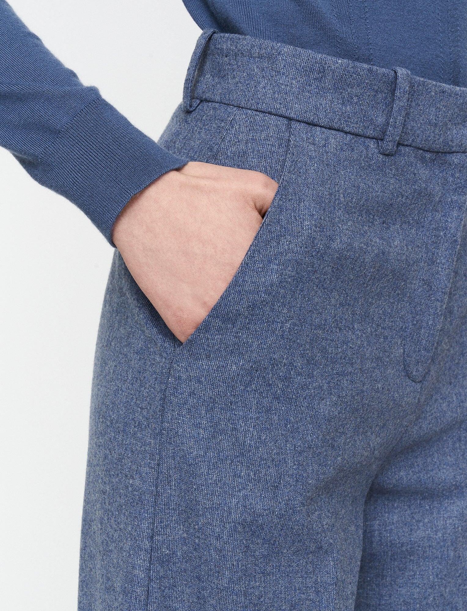 Joseph Alana Cloudy Blue Flannel Trousers