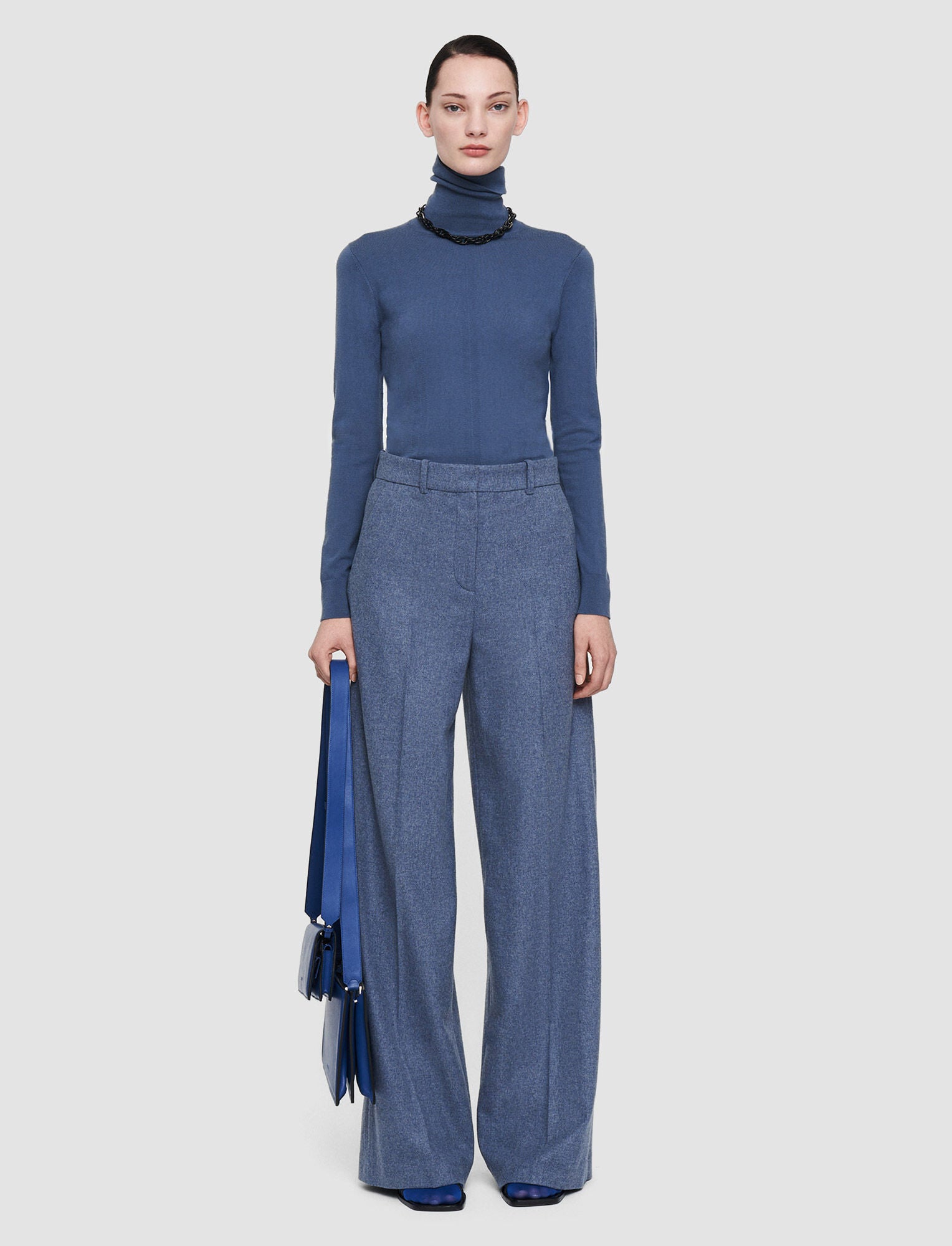 Joseph Alana Cloudy Blue Flannel Trousers