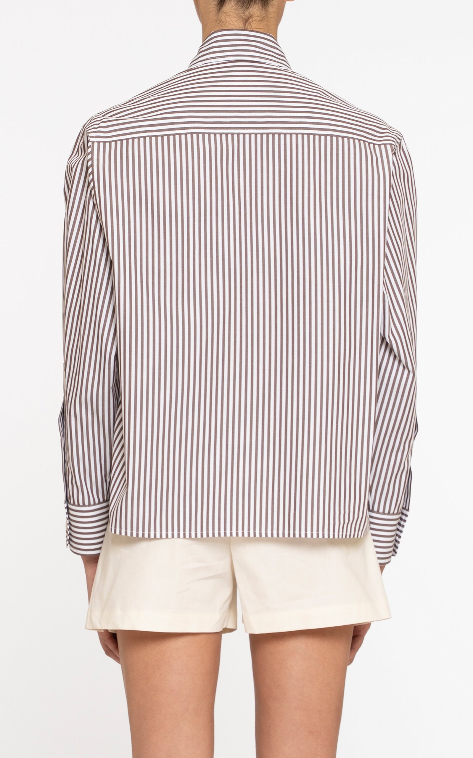 Des Phemmes Classic Embellished Shirt | Chocolate Stripe