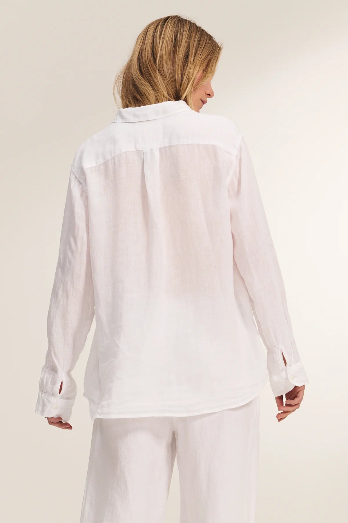 Velvet Mulholland Linen Shirt | White