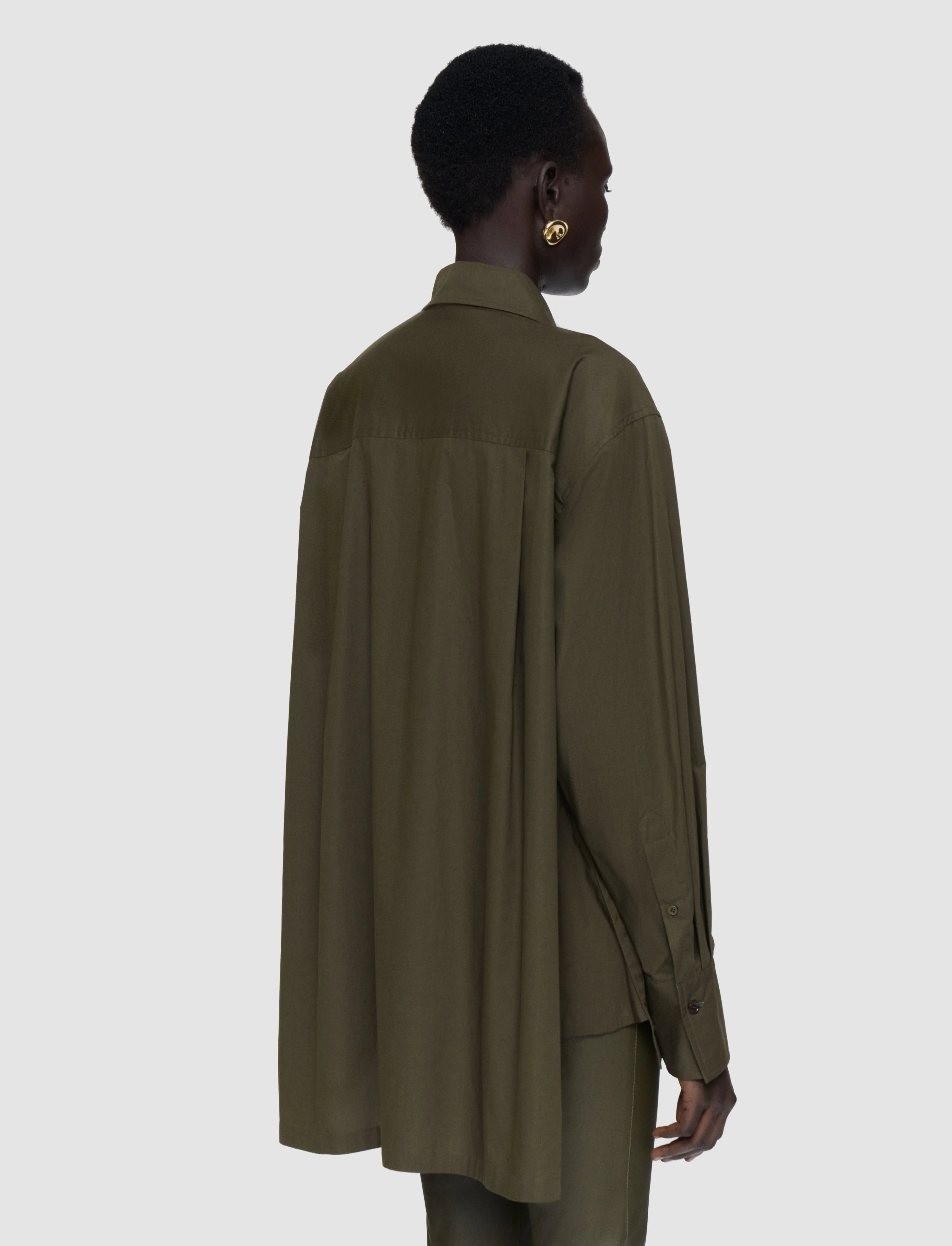 Joseph Ranya Cotton Poplin Blouse | Palm Leaf