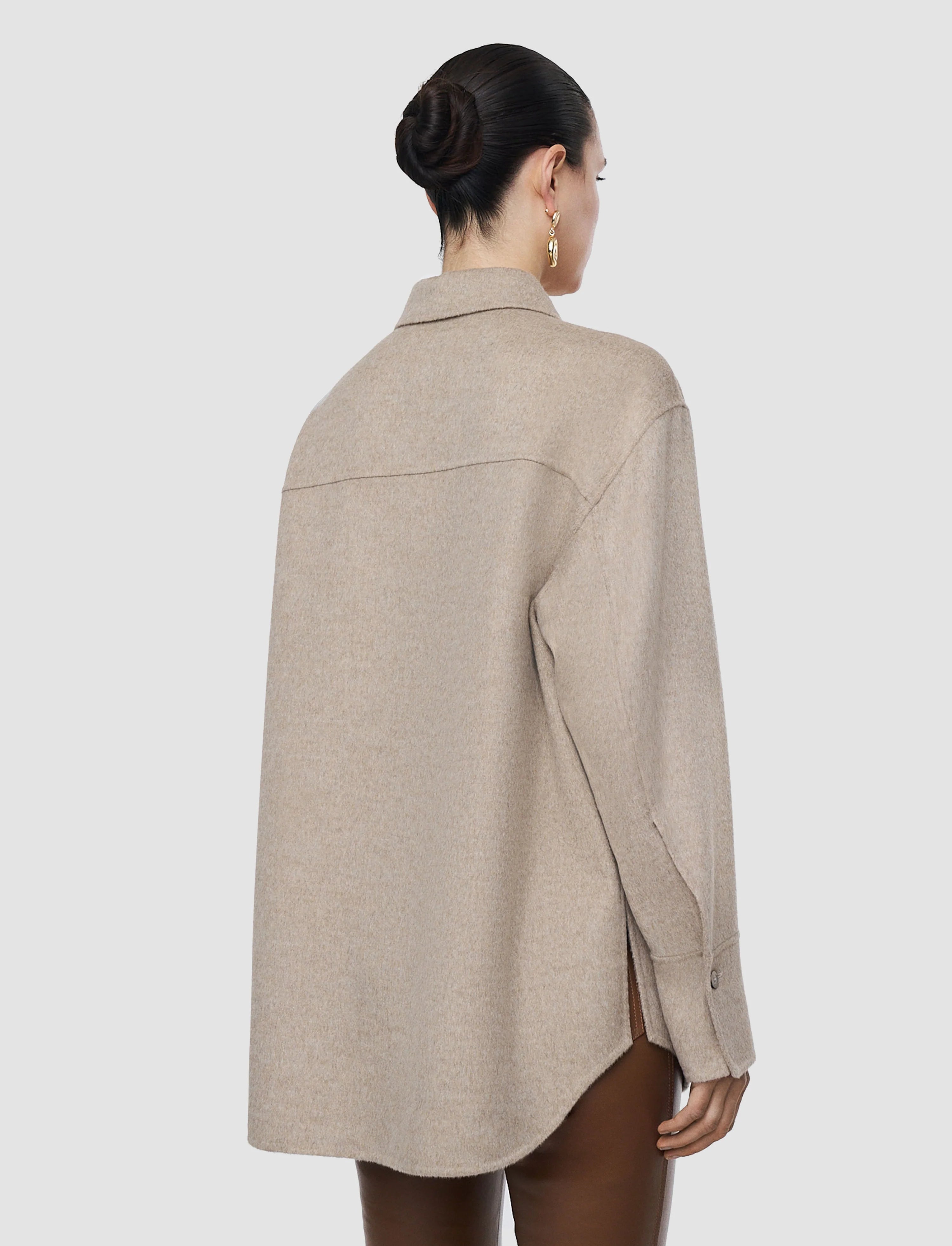 Joseph Wada Double Face Cashmere Shirt Jacket | Powder Melange