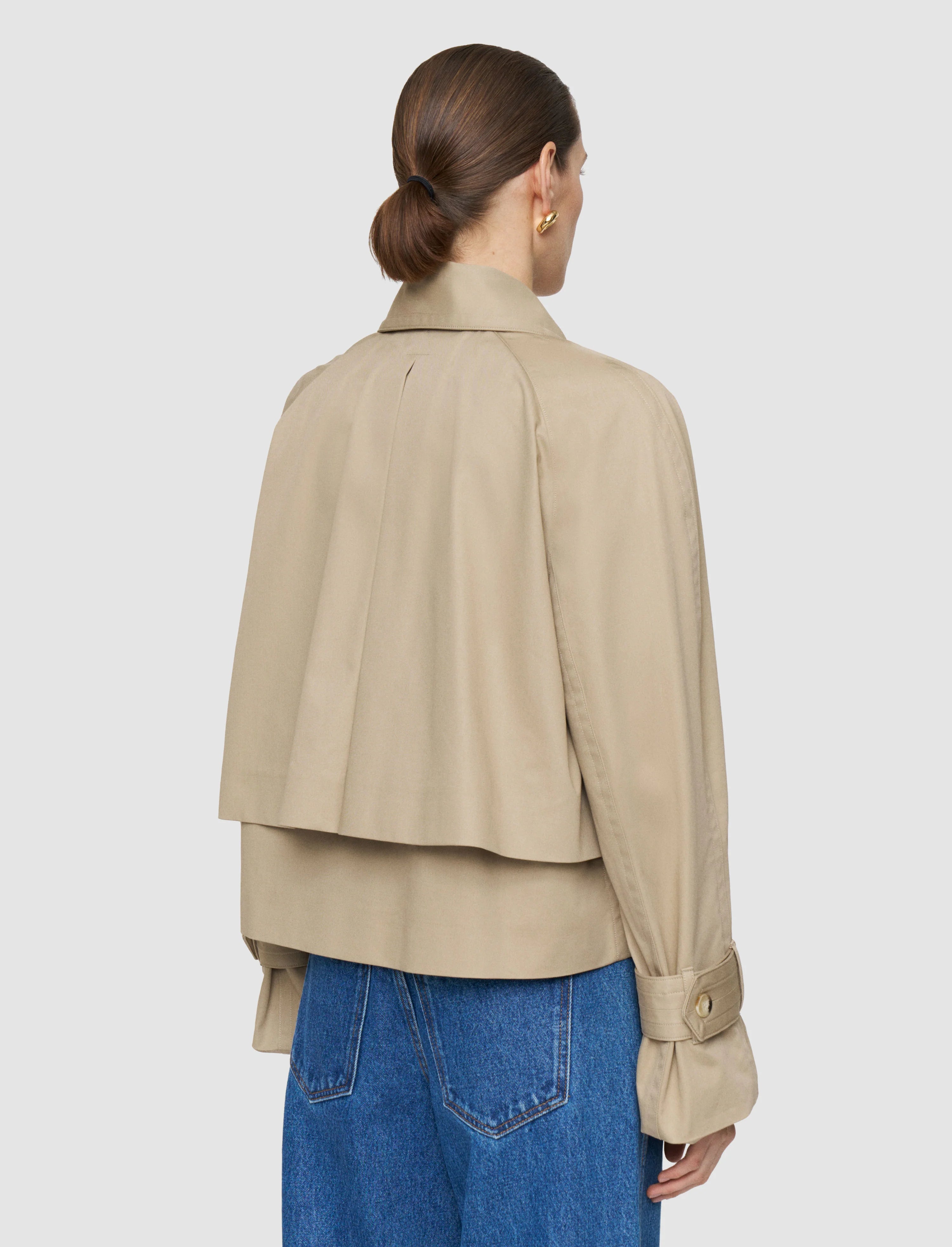 Joseph Zago Cotton Short Trench Coat | Dark Powder