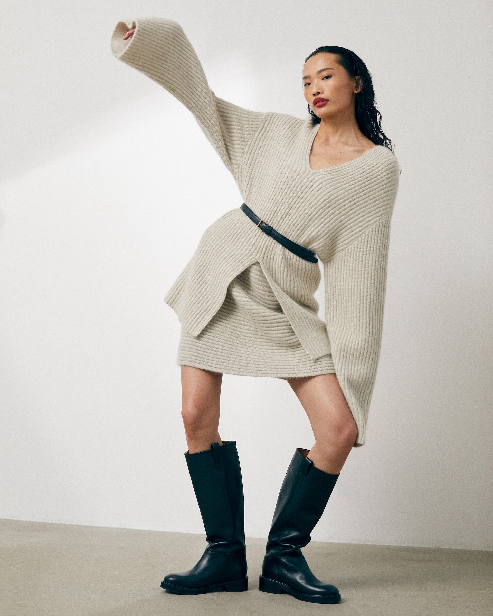 Flattered Barbara Leather Belt | Black