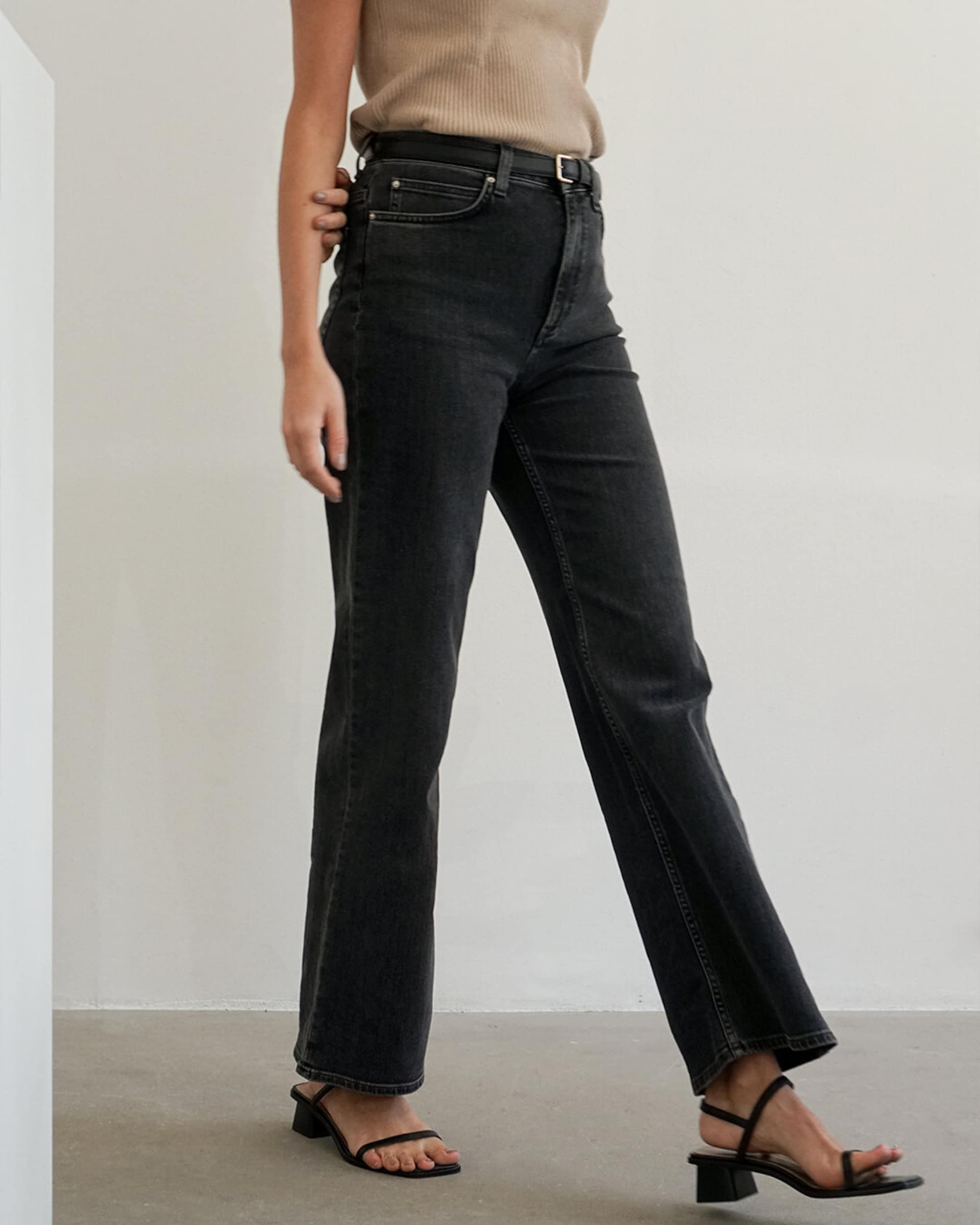 Flattered Barbara Leather Belt | Black