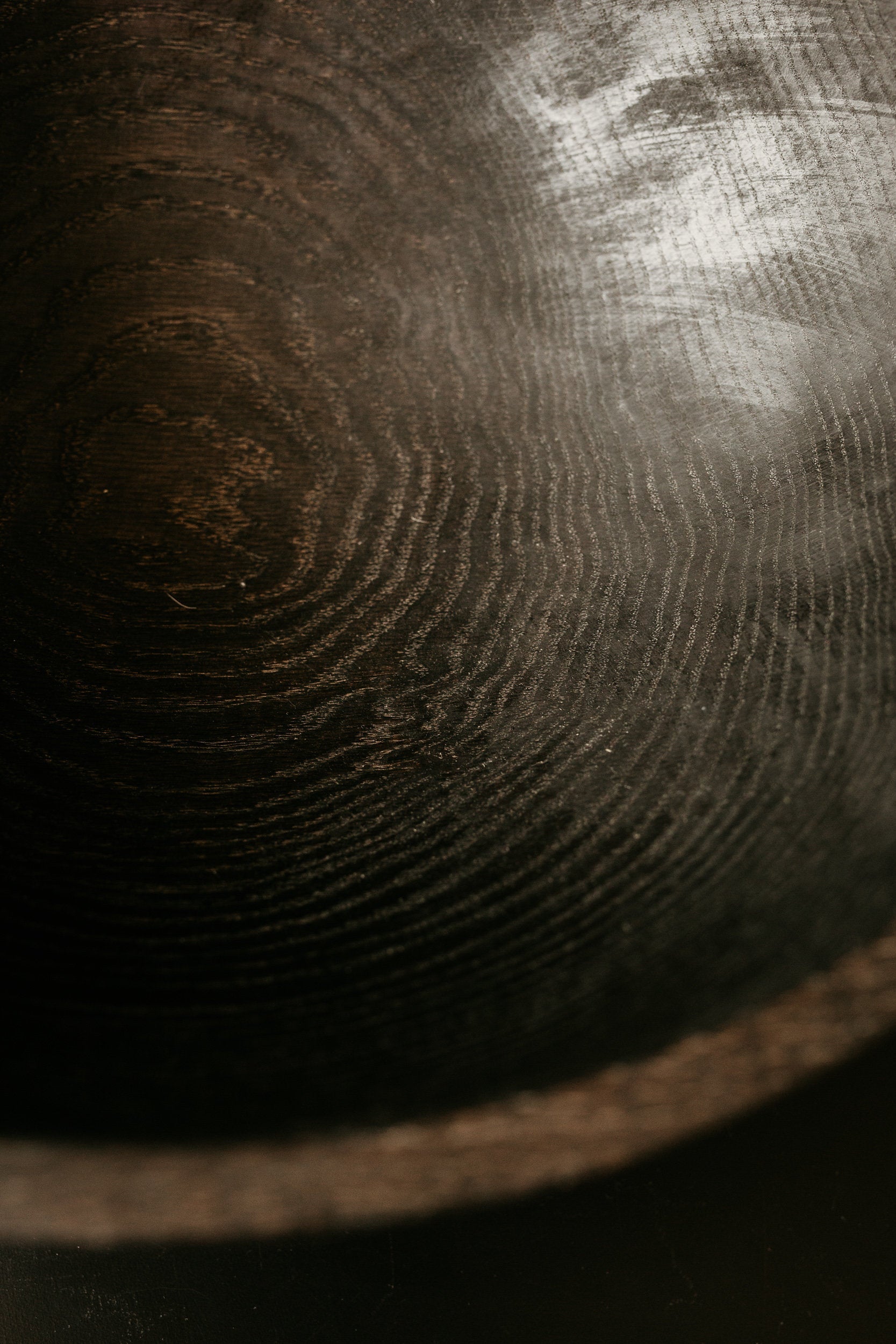 Black Ebonized Oval Bowl