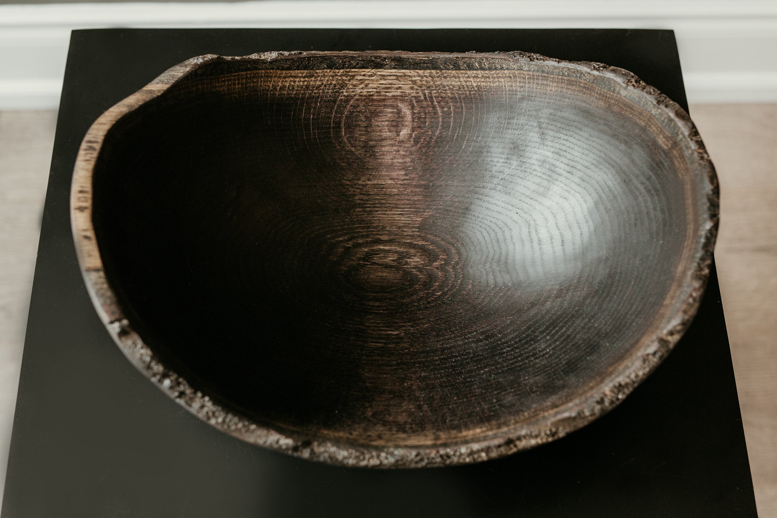 Black Ebonized Oval Bowl