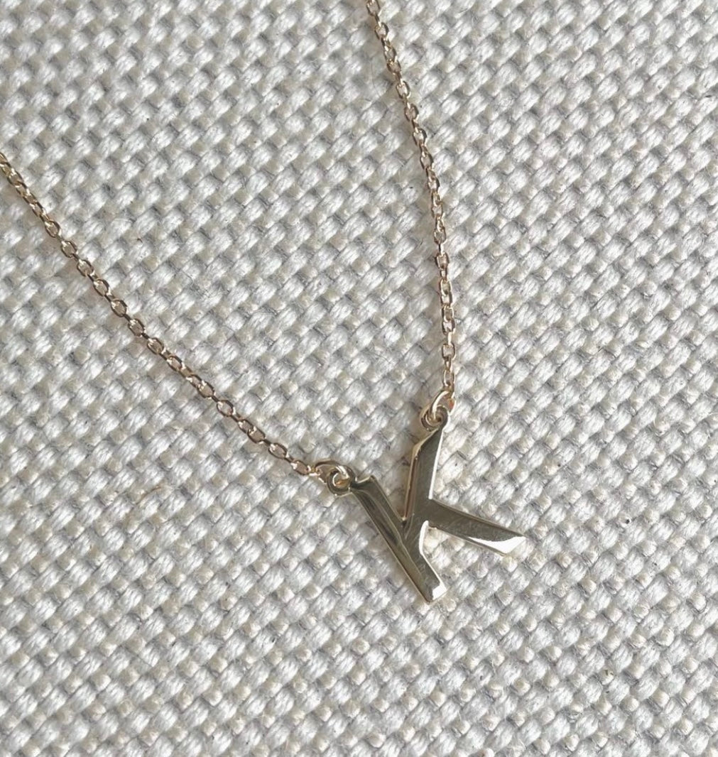 Loveli Solid Gold Initial Necklace