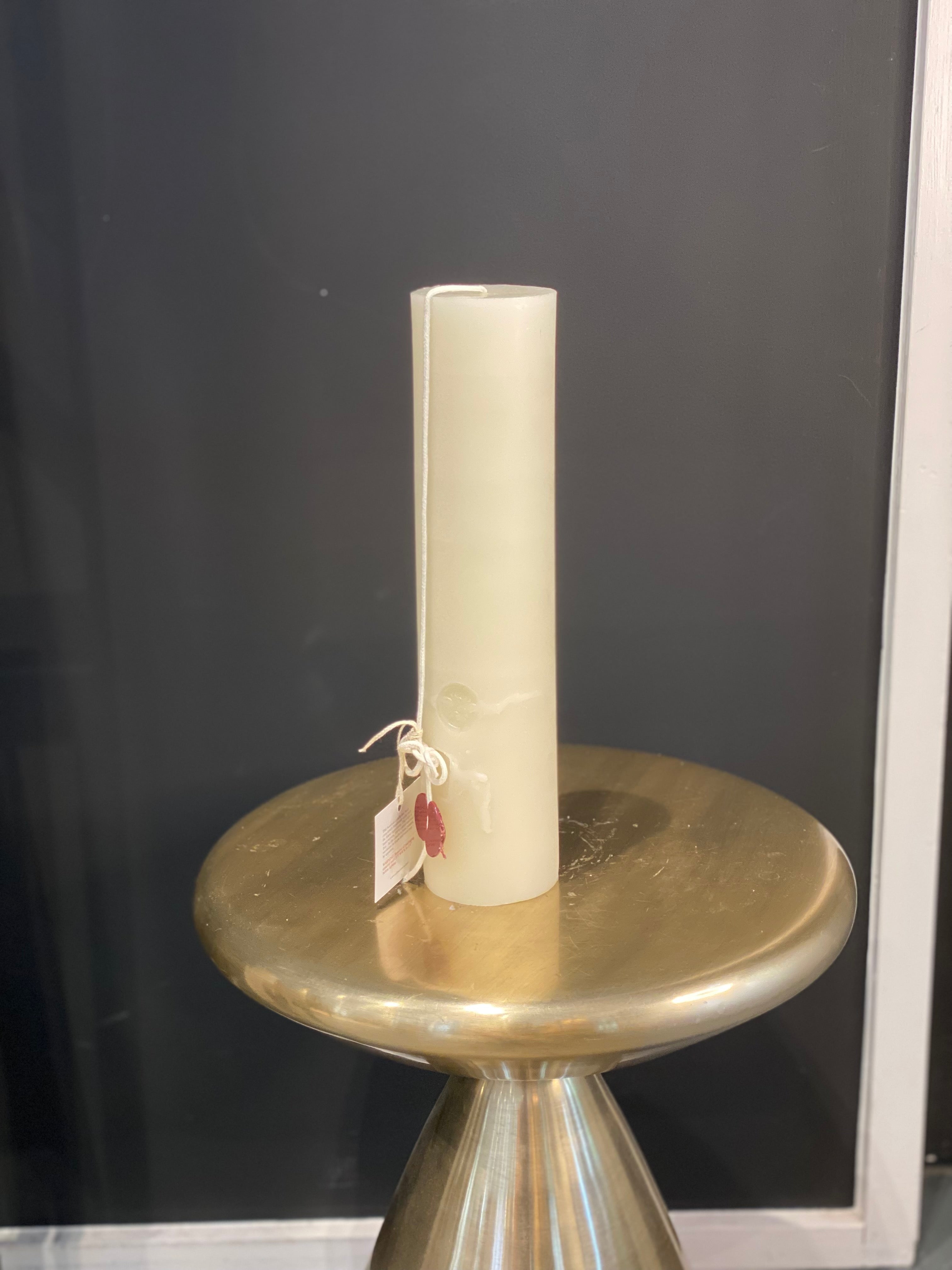Round Pillar Candle Natural Solid 12"