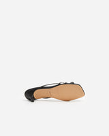 Flattered Eunisa Black Leather Heeled Sandal