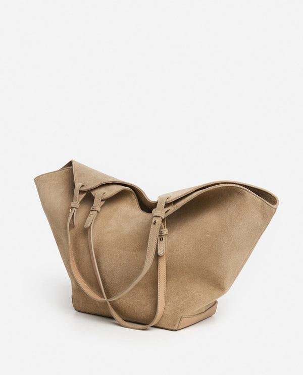 Flattered Sand Suede Dahlia Tote Bag