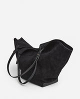 Flattered Black Suede Dahlia Tote Bag