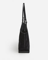 Flattered Black Suede Dahlia Tote Bag