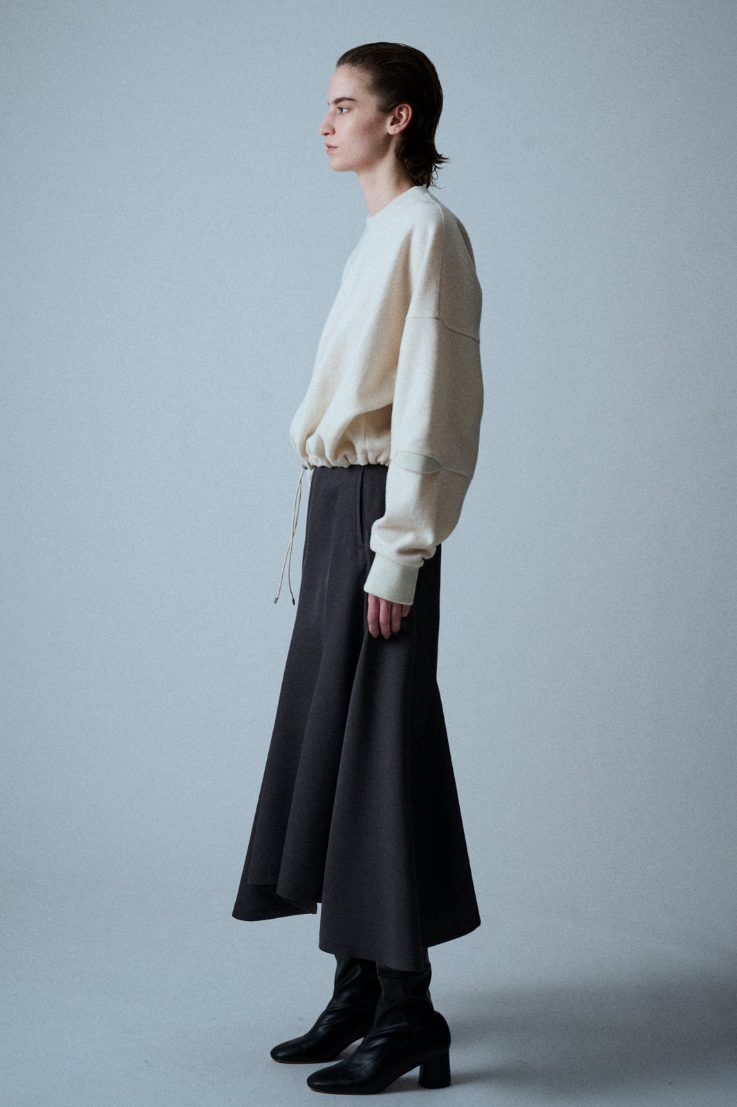 UJOH Draw Cord Fleece Top | Ivory