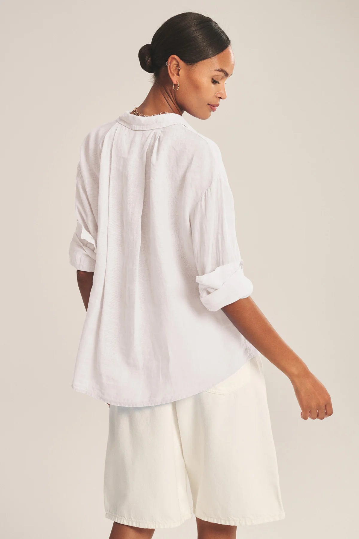 Velvet Brighton Linen Shirt | White