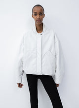 Kassl Editions White Oversized Bomber Jacket