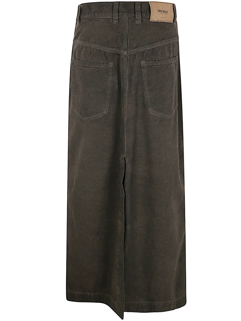 Uma Wang Denim Jane Skirt Brown