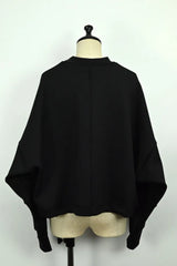 UJOH Black Long Sleeve Cropped Drawcord Top