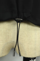 UJOH Black Long Sleeve Cropped Drawcord Top