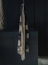 Uma Wang Cotton Tan Black Scarf