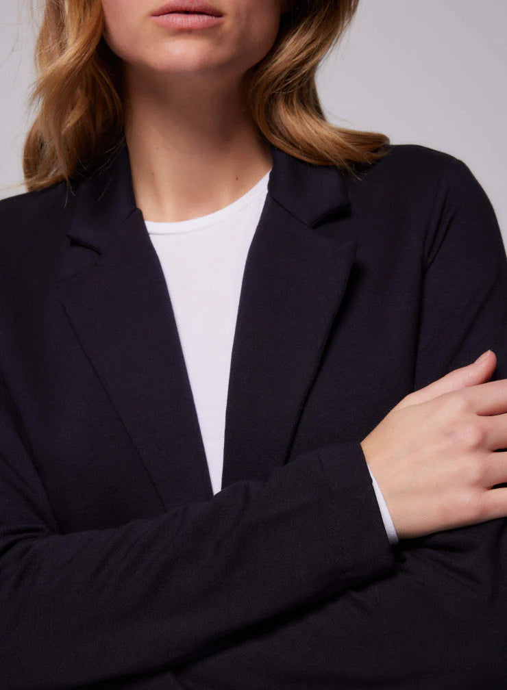 Majestic Filatures French Terry One-Button Blazer Noir