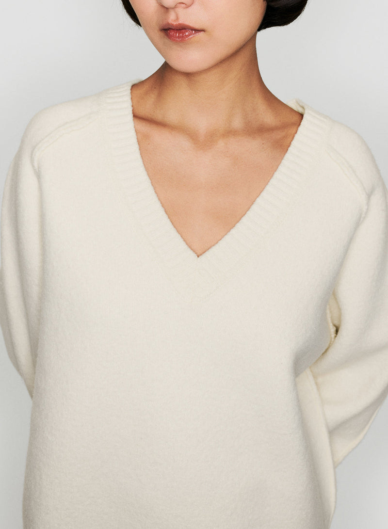 KASSL Editions Boiled Wool V-Neck Sweater