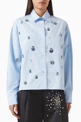 Des Phemmes Blue Embellished Shirt