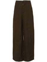 Uma Wang Pitti Pants Dark Brown Linen