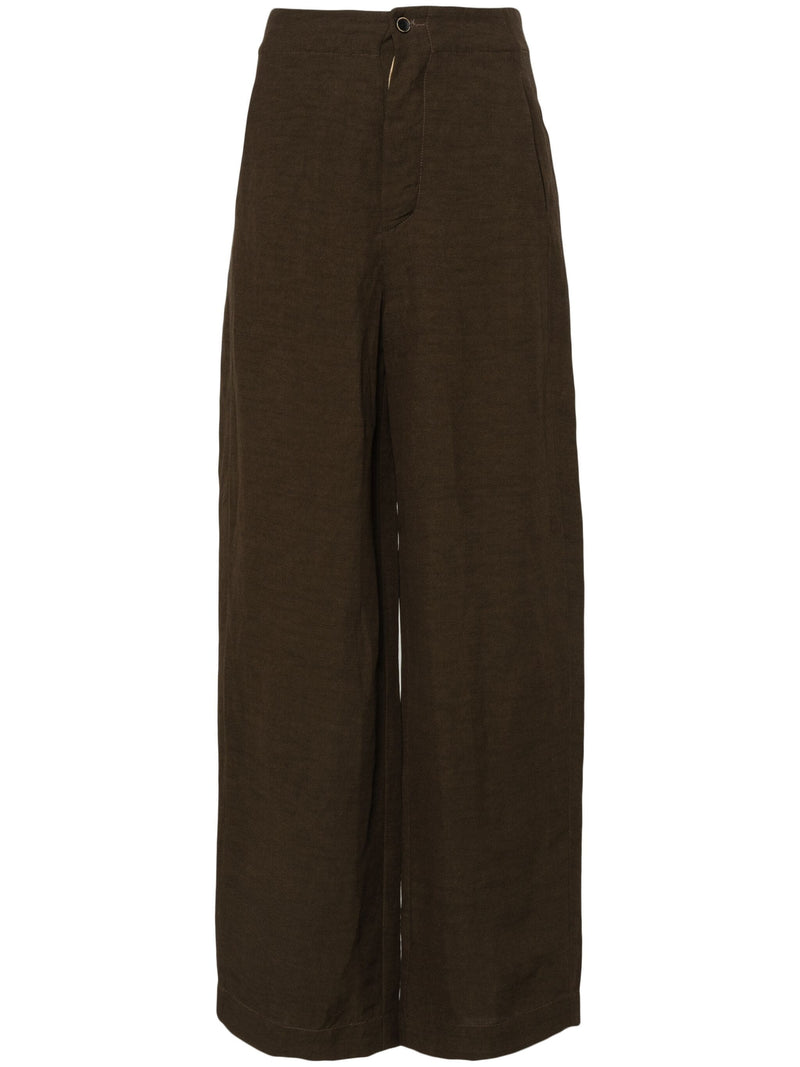 Uma Wang Pitti Pants Dark Brown Linen