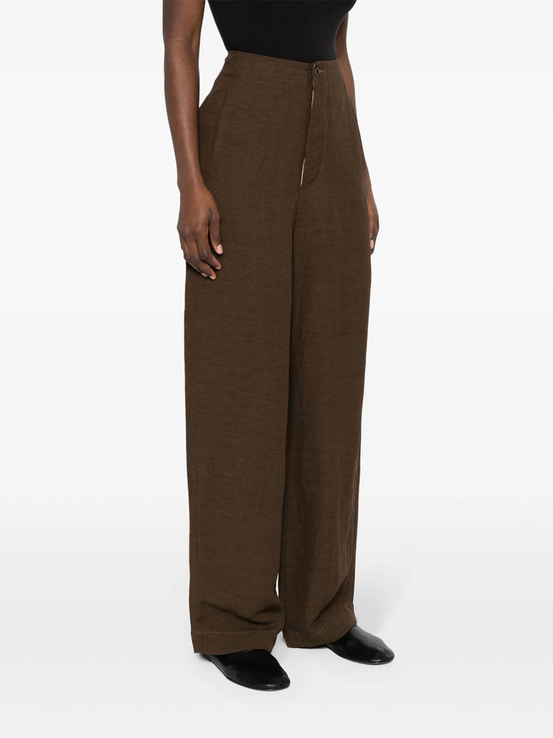 Uma Wang Pitti Pants Dark Brown Linen