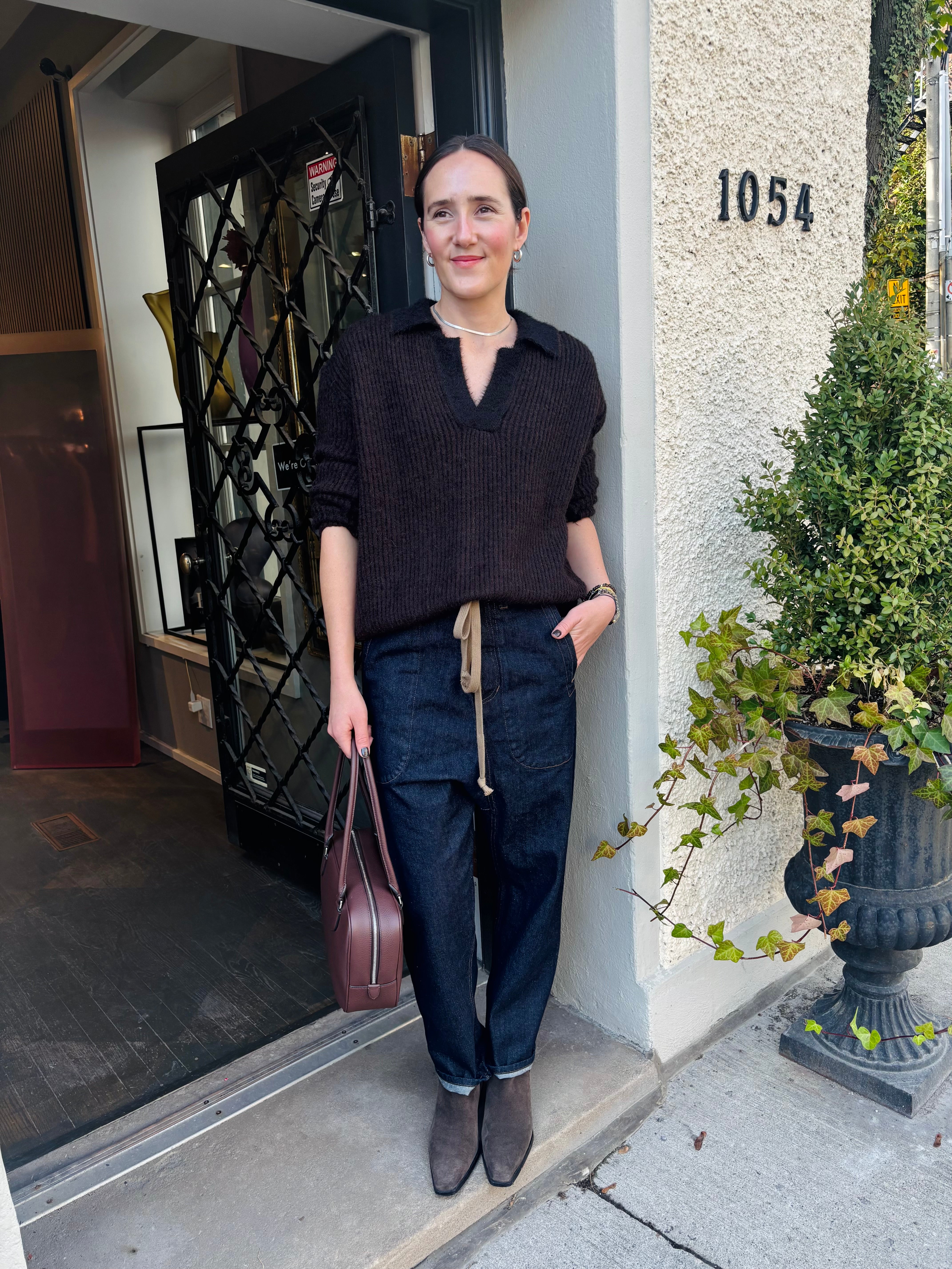 Uma Wang Polo Sweater Brown/Black