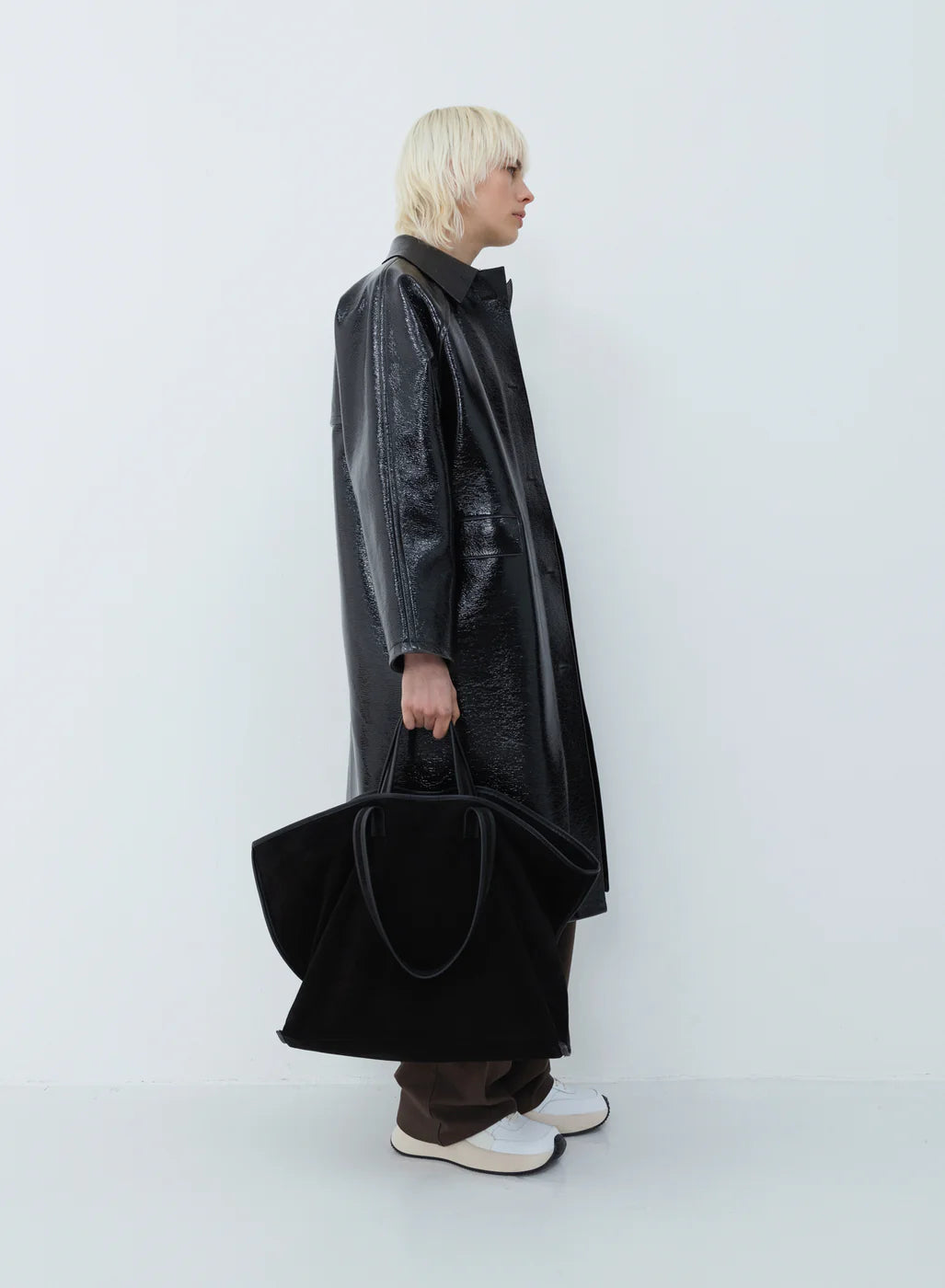 Kassl Editions Black Original Lacquer Wool Coat