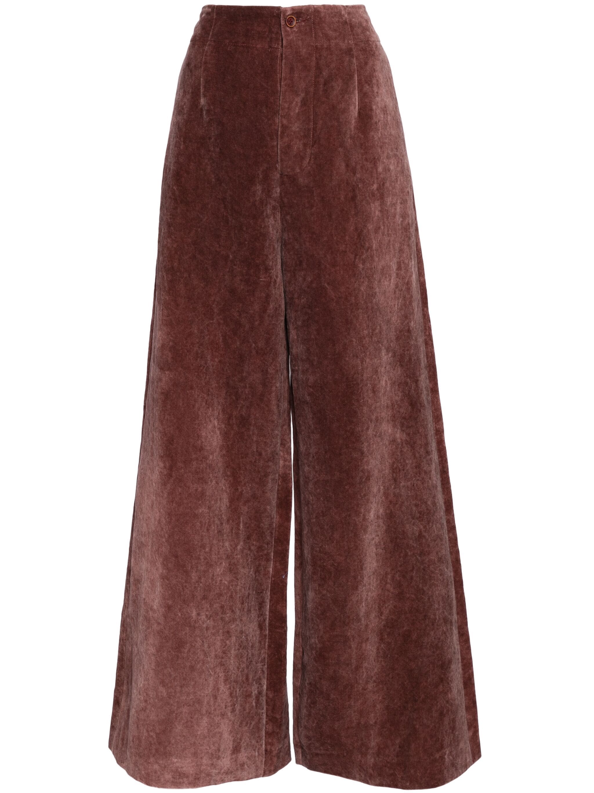 Uma Wang Punnet Velvet Pants Dark Red