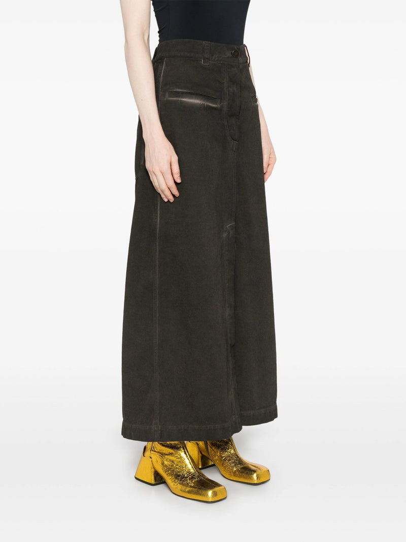 Uma Wang Denim Jane Skirt Brown