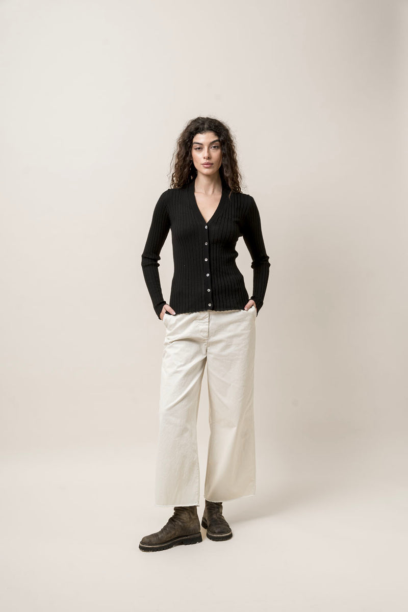 MJ Watson Ribbed Cashmere Cardigan