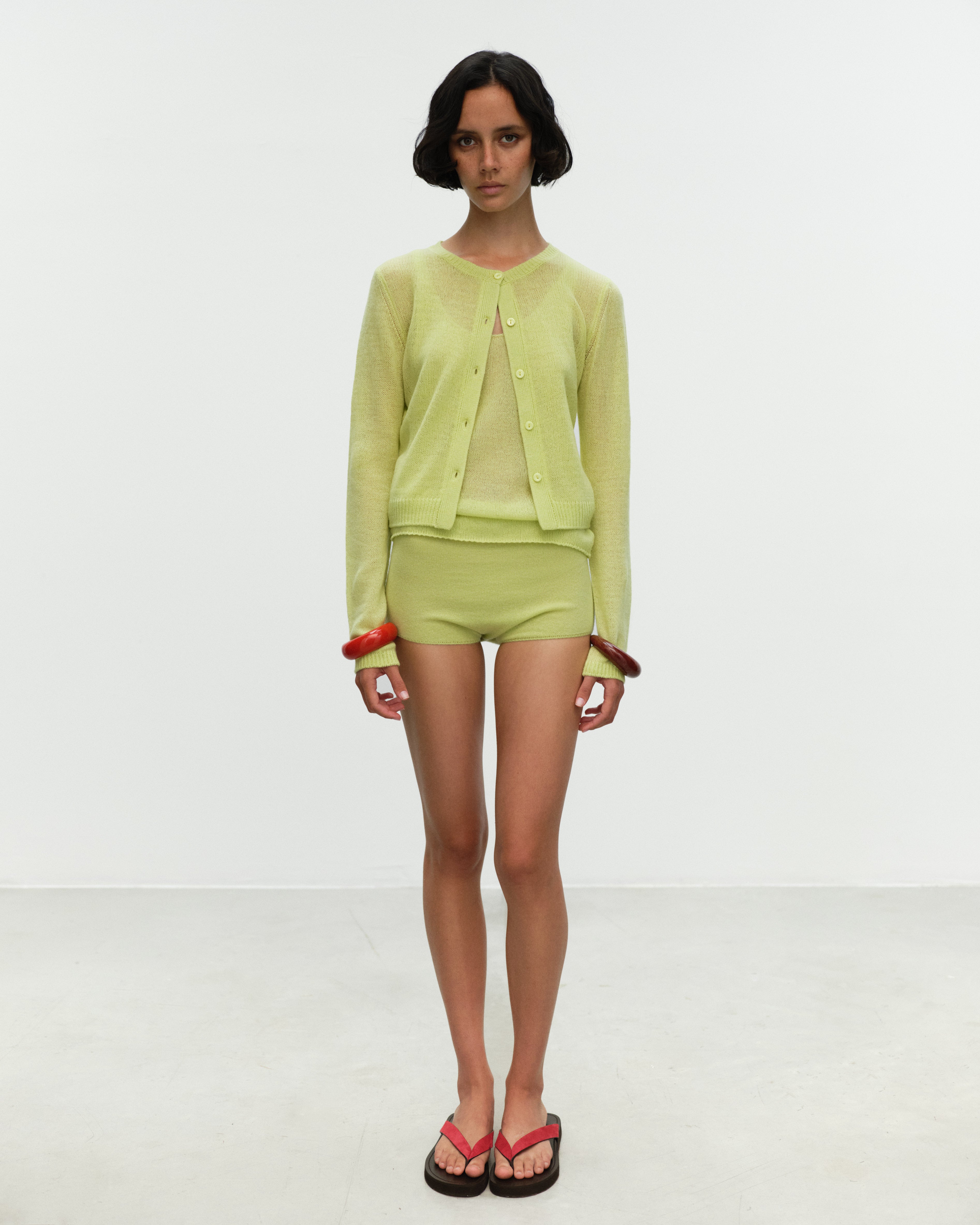 ELY ELY Mabella Cashmere Cardigan | Sunny Lime