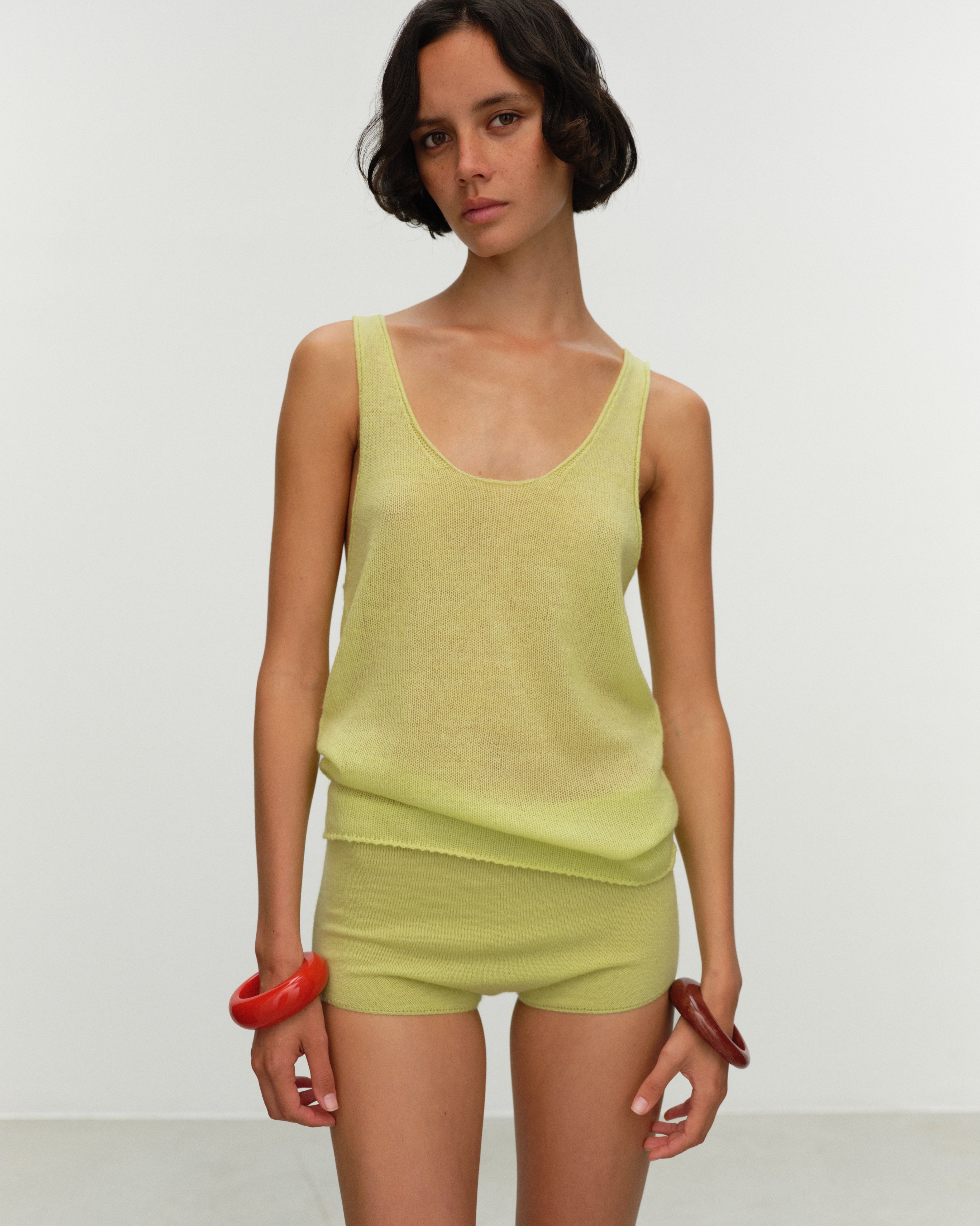 ELY ELY Madge Cashmere Tank | Sunny Lime