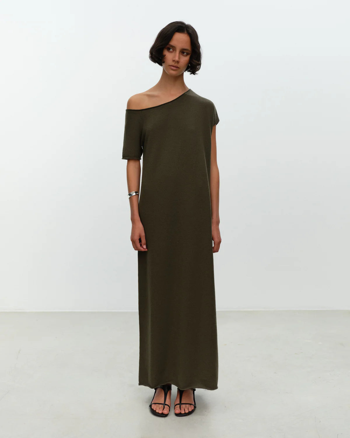 ELY ELY Liane Asymmetrical Knit Dress | Ivy Green