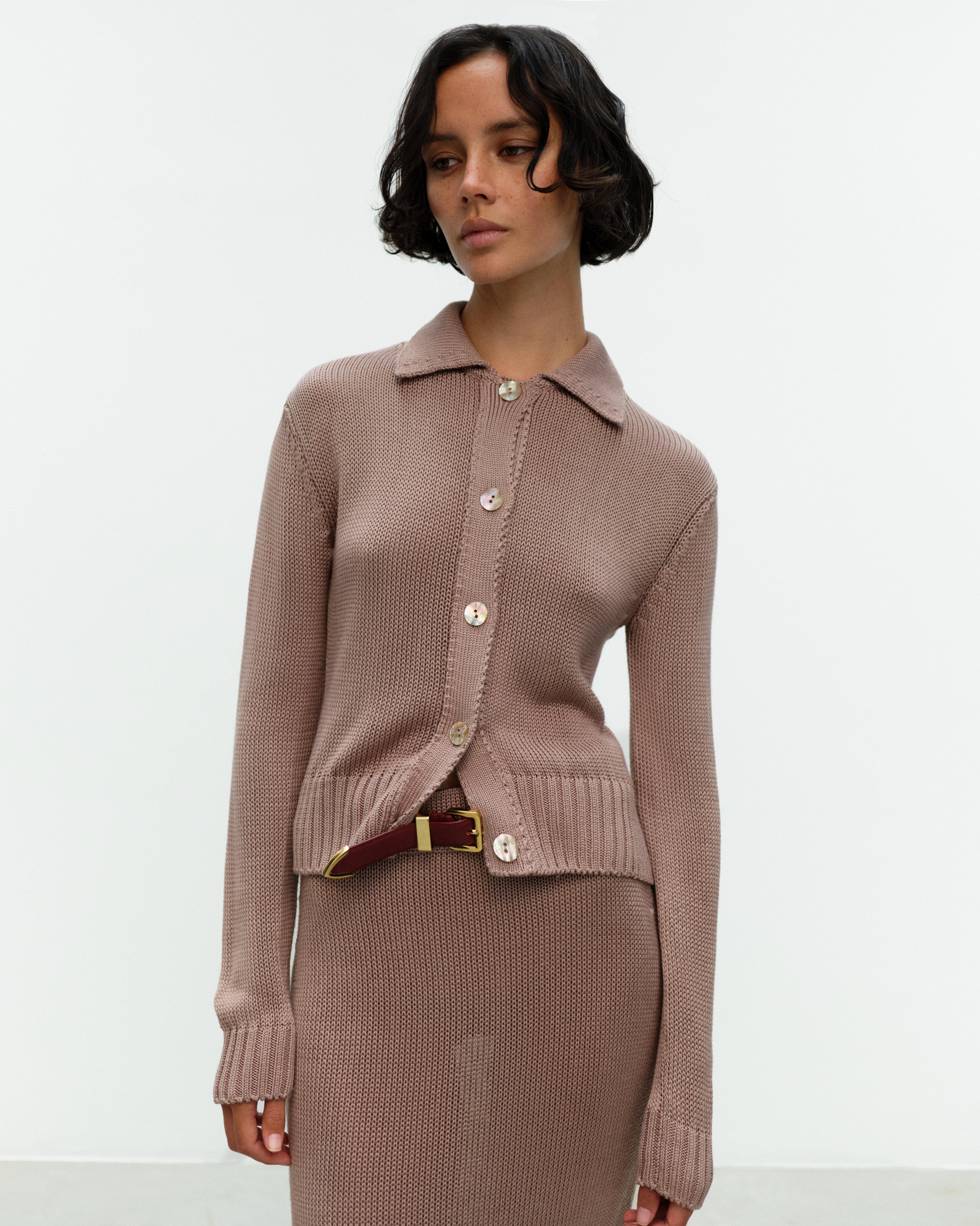 ELY ELY Delia Silk Cardi-Jacket | Woodsmoke