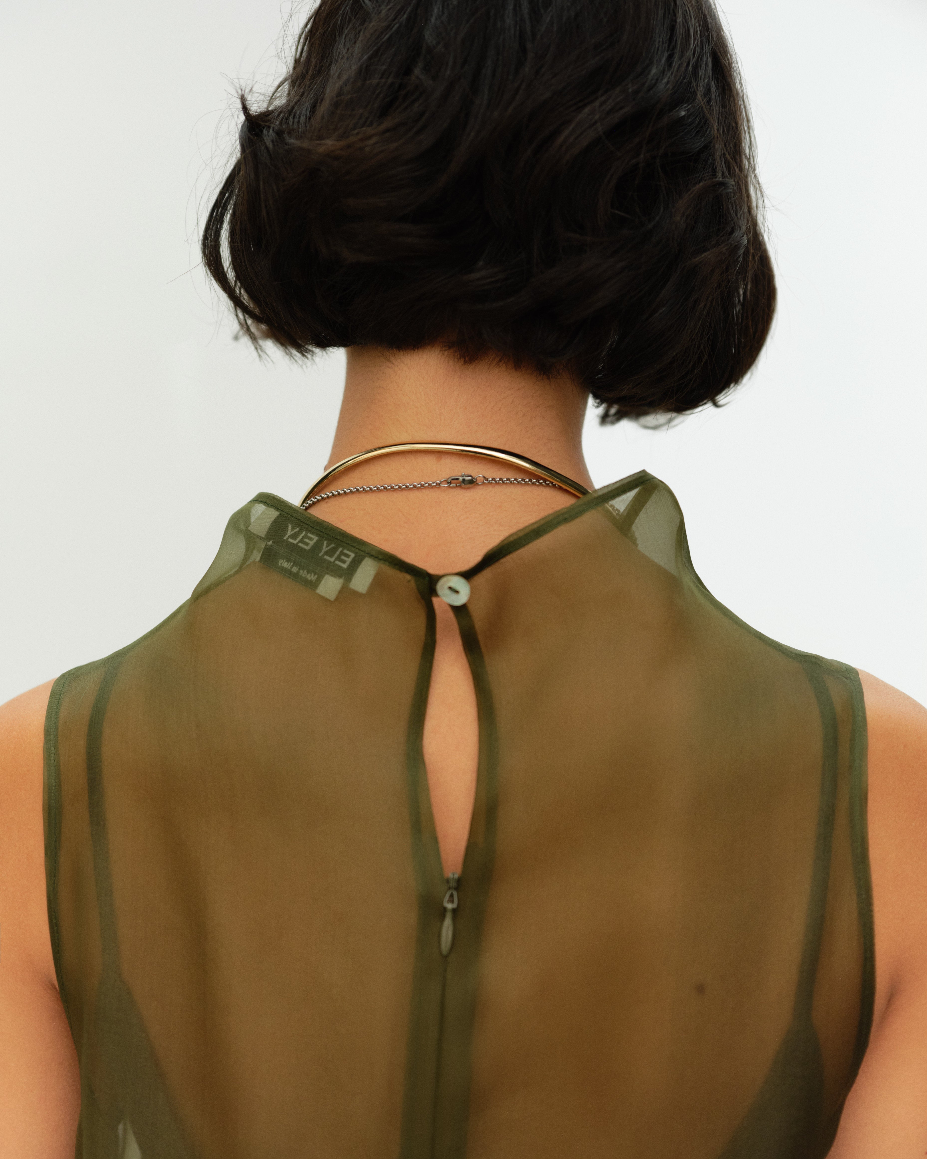 ELY ELY Ivy Sheer Silk Dress | Ivy Green