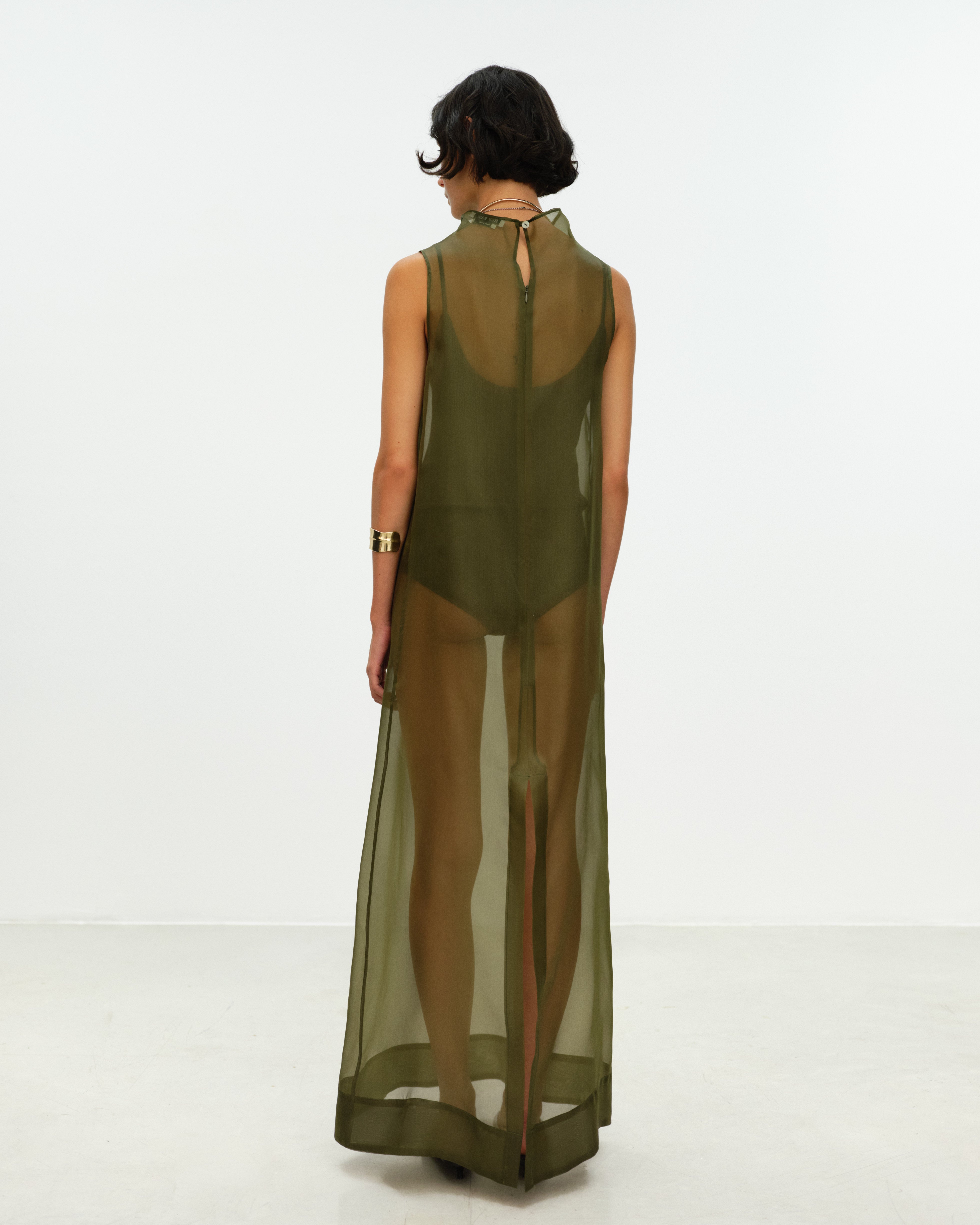 ELY ELY Ivy Sheer Silk Dress | Ivy Green