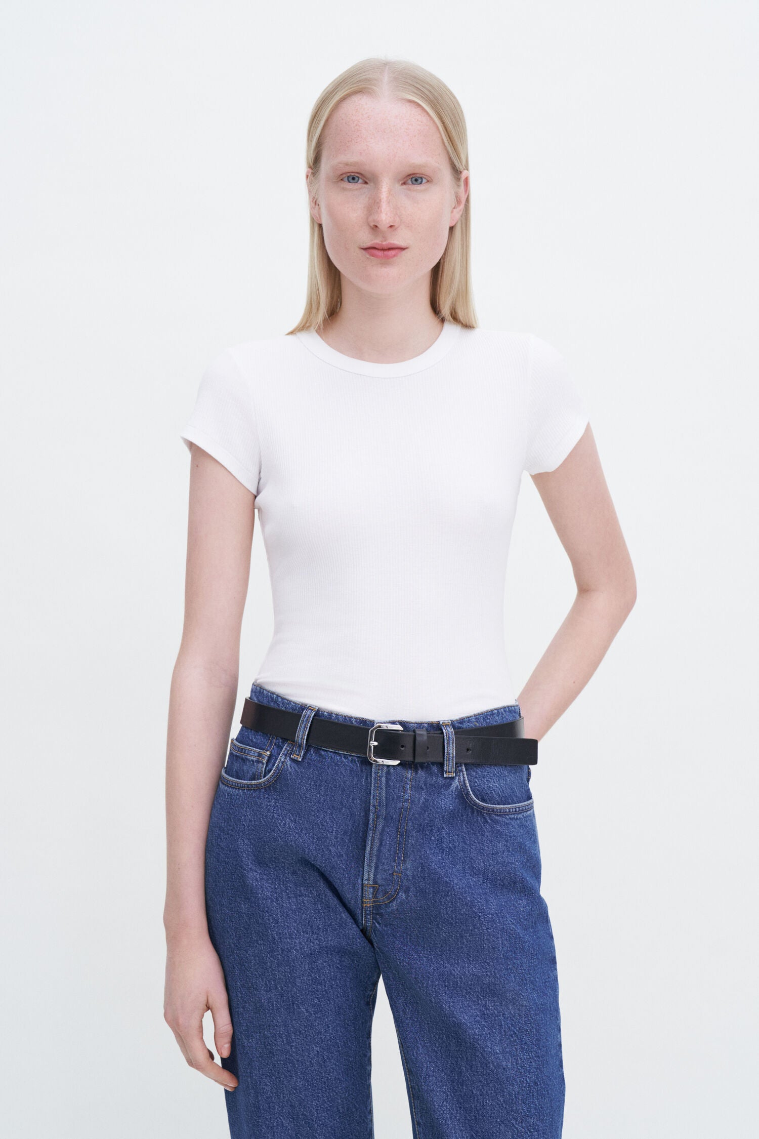 Filippa K Fine Rib Tee | White