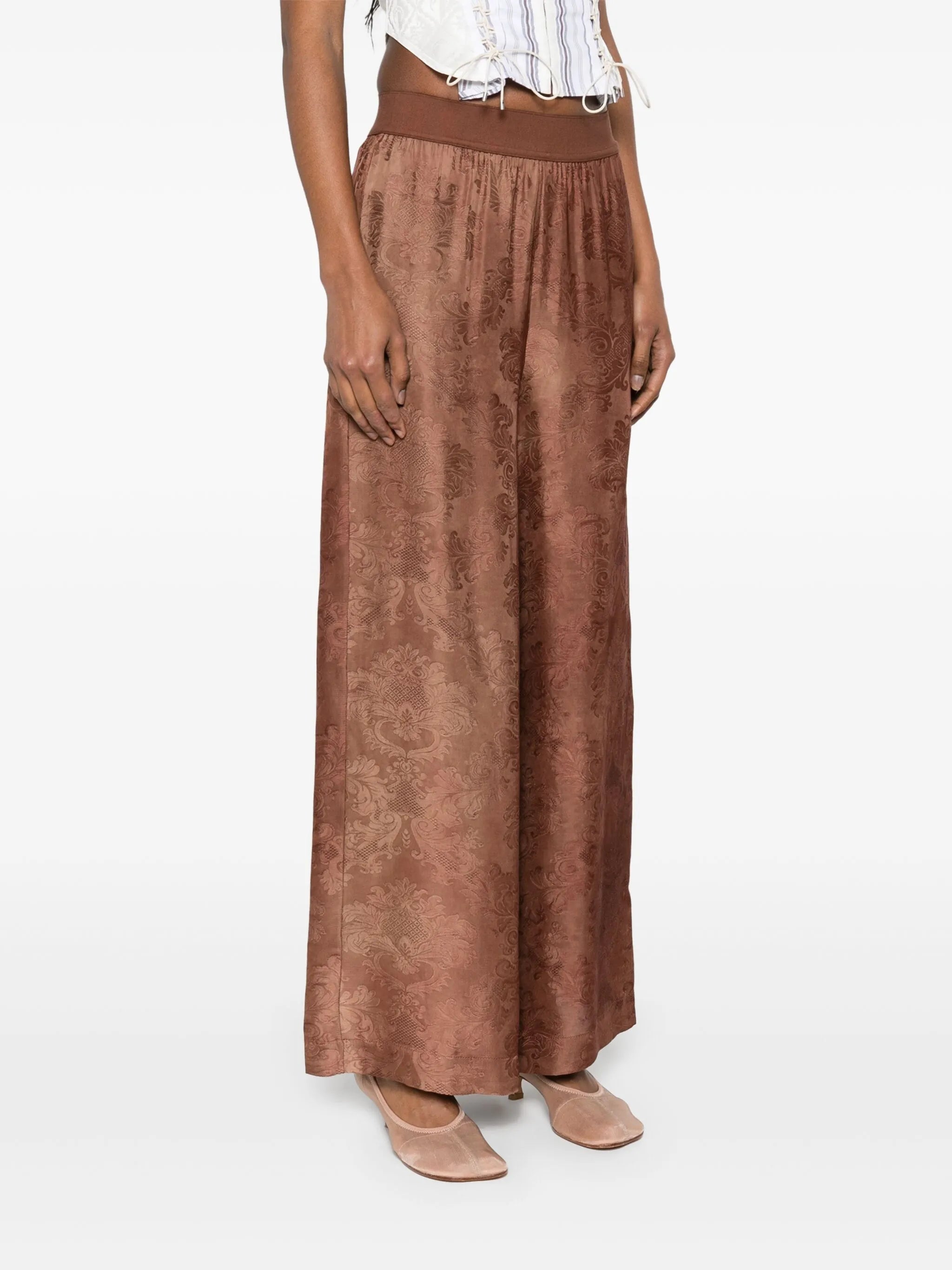 Uma Wang Dark Rose Pansy Pants